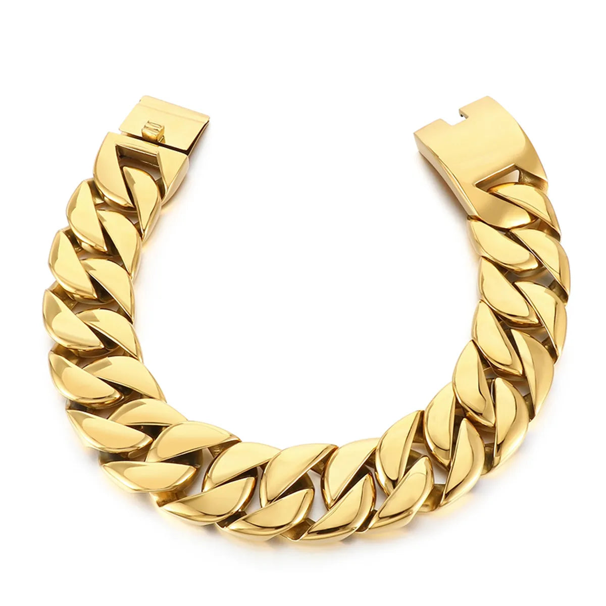 Punk Streetwear Solid Color Stainless Steel Plating 18k Gold Plated Bracelets Necklace