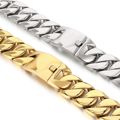 Punk Streetwear Solid Color Stainless Steel Plating 18k Gold Plated Bracelets Necklace