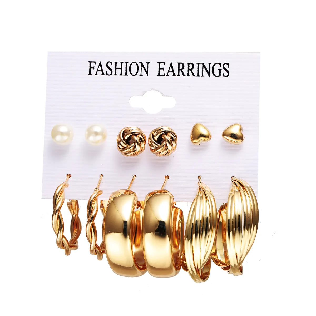 Fashion Geometric Plating Alloy Artificial Gemstones Earrings