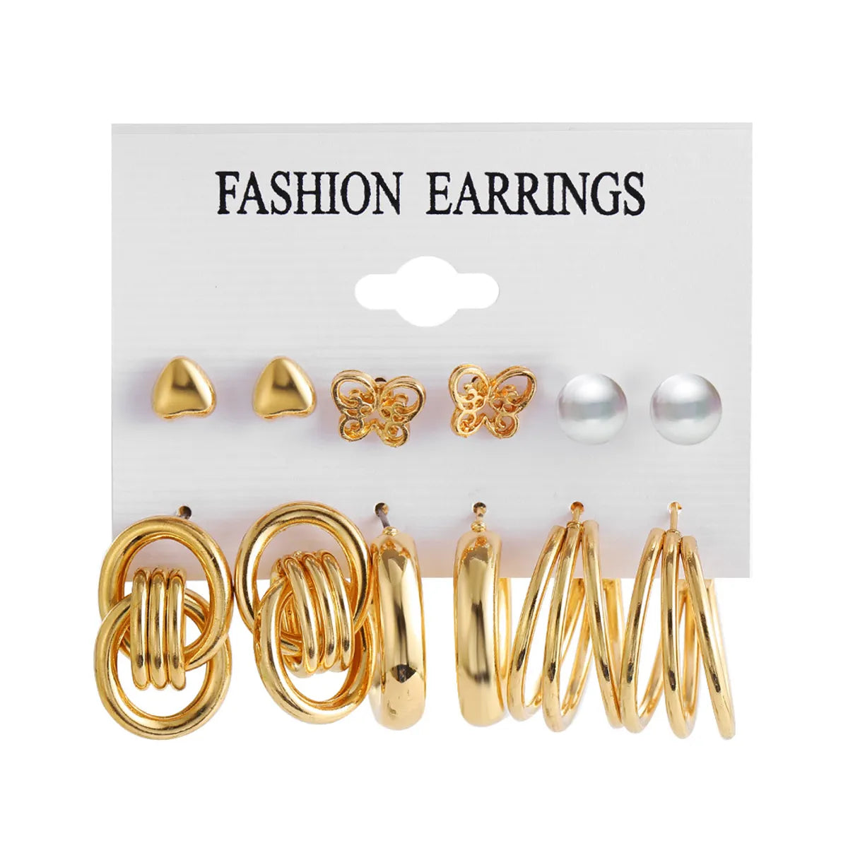 Fashion Geometric Plating Alloy Artificial Gemstones Earrings