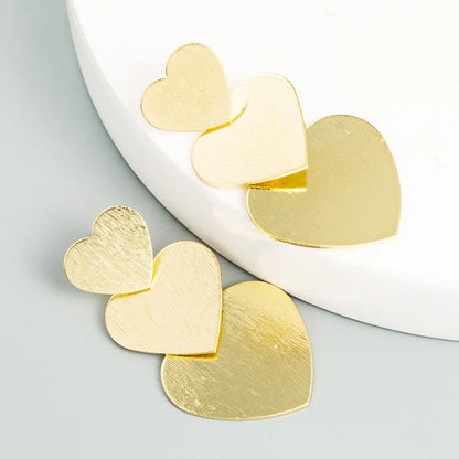 Punk Style Metal Multi-layer Heart-shaped Earrings Wholesale