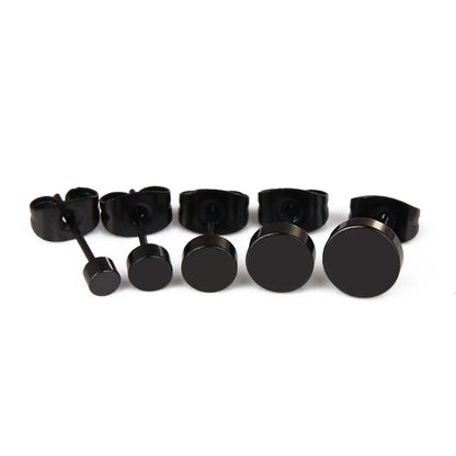 1 Piece Punk Round Plating Titanium Steel Ear Studs