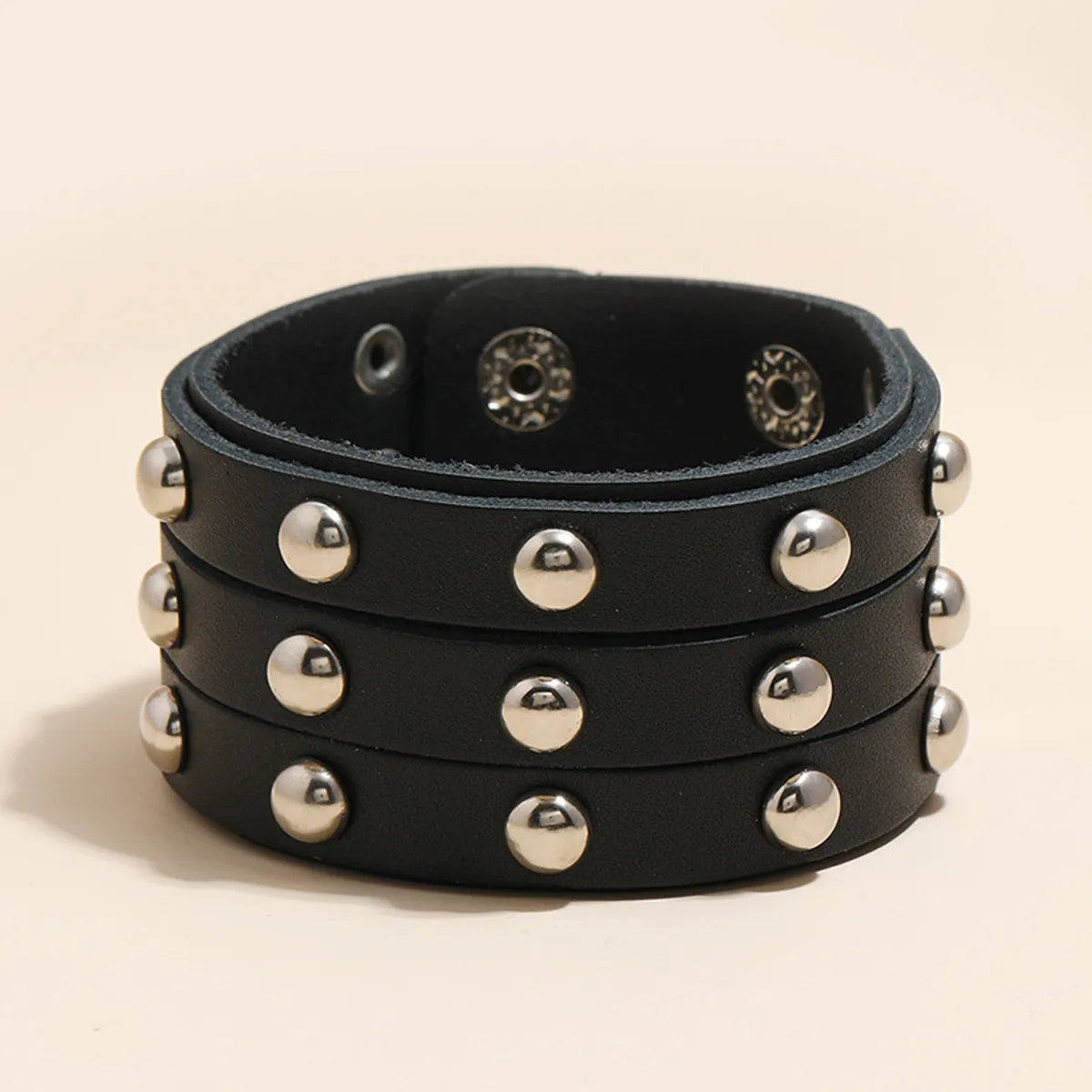 Punk Style Three-Row  Leather Bracelet