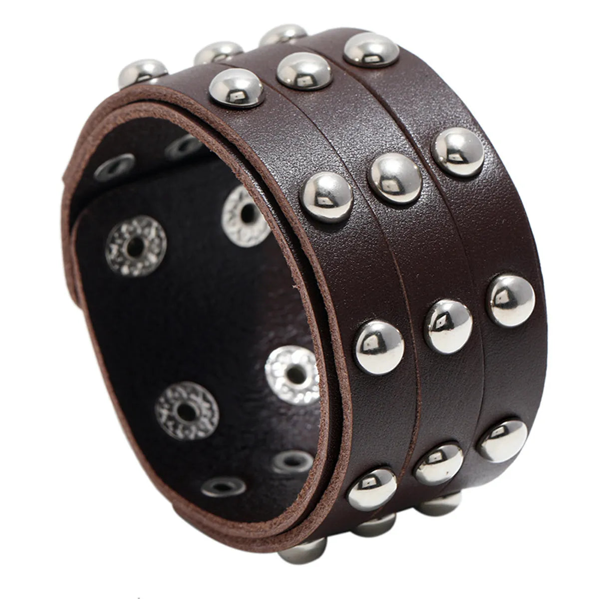 Punk Style Three-Row  Leather Bracelet