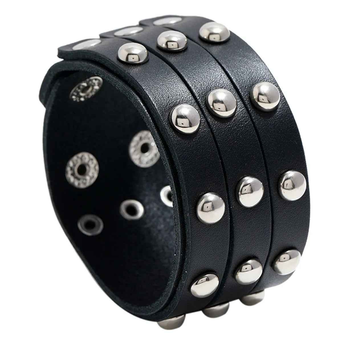 Punk Style Three-Row  Leather Bracelet