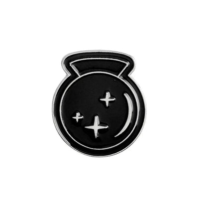 Punk Style Witch Coffin Witch Book Round Black Brooch Retro Brooch Wholesale