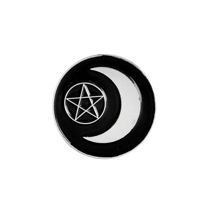 Punk Style Witch Coffin Witch Book Round Black Brooch Retro Brooch Wholesale