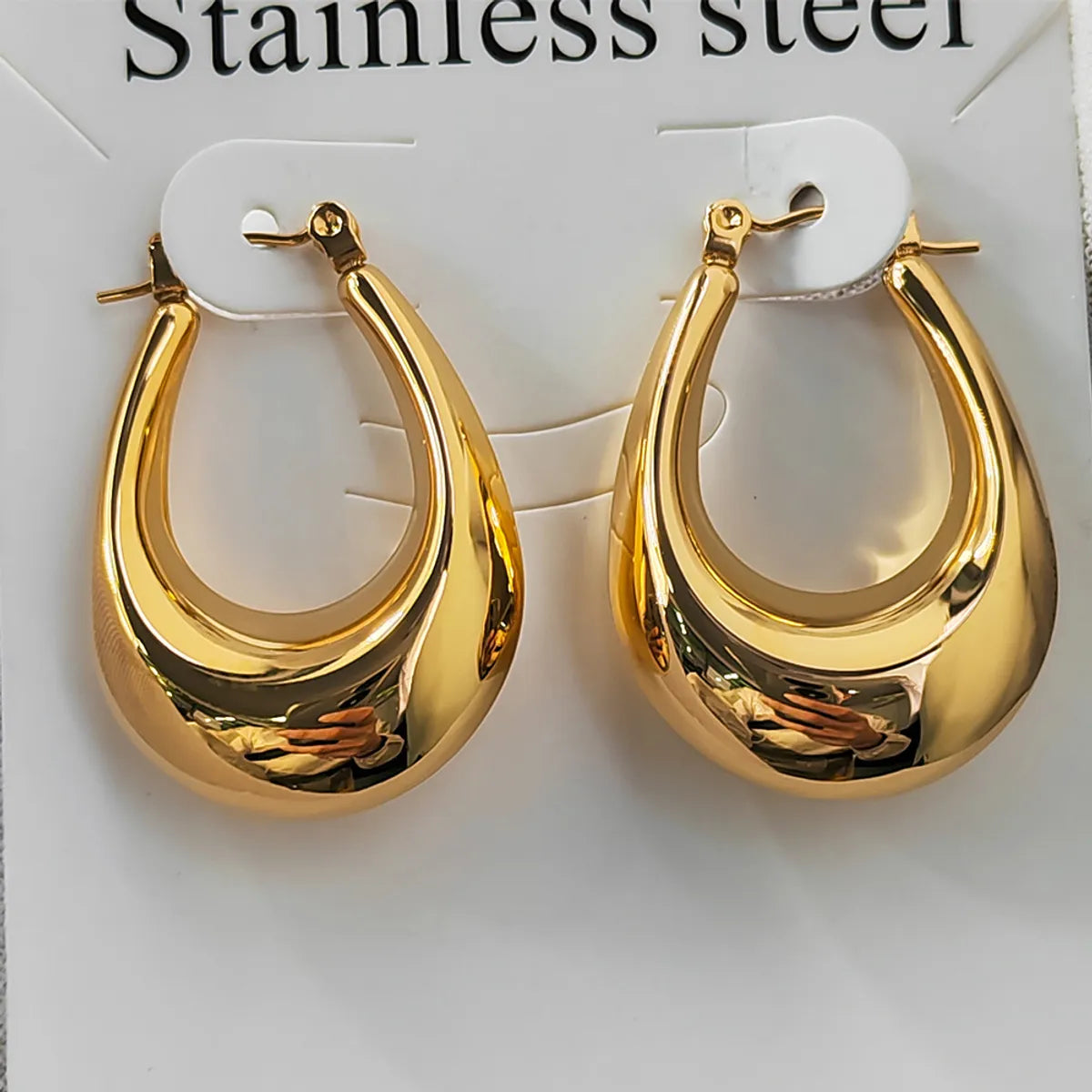 Punk U Shape Stainless Steel Plating Earrings