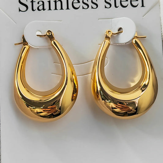 Punk U Shape Stainless Steel Plating Earrings