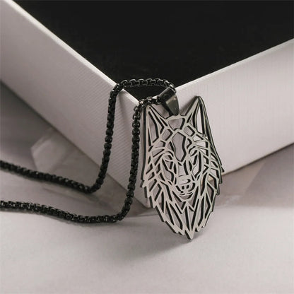 Punk Wolf Stainless Steel Plating Hollow Out Unisex Pendant Necklace