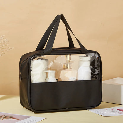 Simple  Style Pvc Pu Leather Solid Color Storage Bag