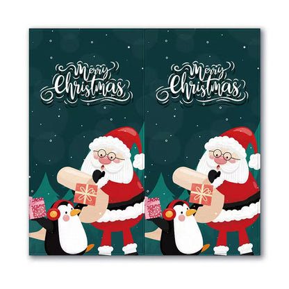 Rectangular Cartoon Oral Cancer Santa Snowflake Christmas Gift Box Sealing Sticker