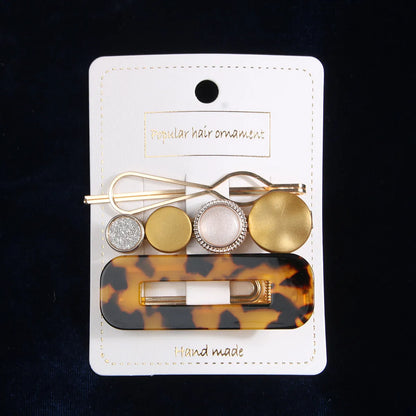 Resin And Acetic Acid Barrettes Hair Clip Set