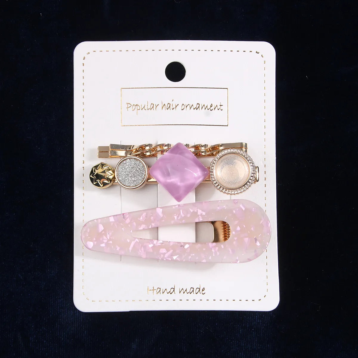 Resin And Acetic Acid Barrettes Hair Clip Set