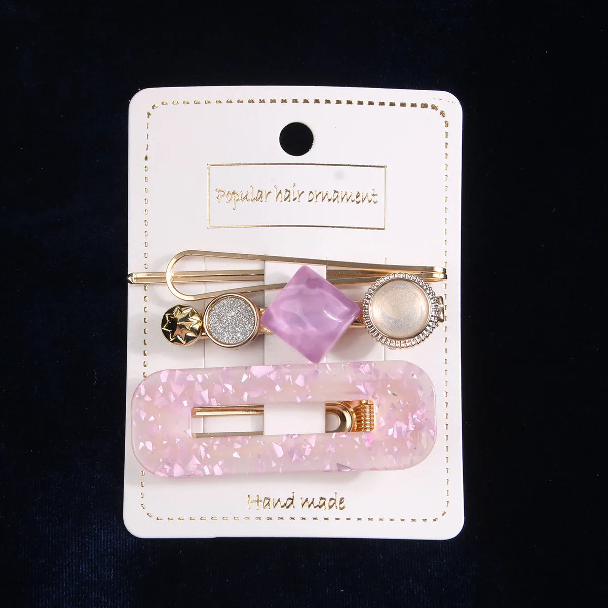 Resin And Acetic Acid Barrettes Hair Clip Set