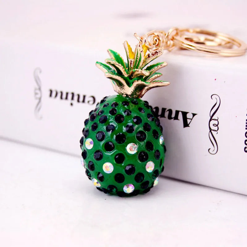 Resin Diamond-Studded Pine Alloy Keychain