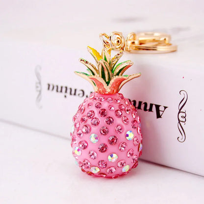 Resin Diamond-Studded Pine Alloy Keychain