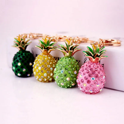 Resin Diamond-Studded Pine Alloy Keychain