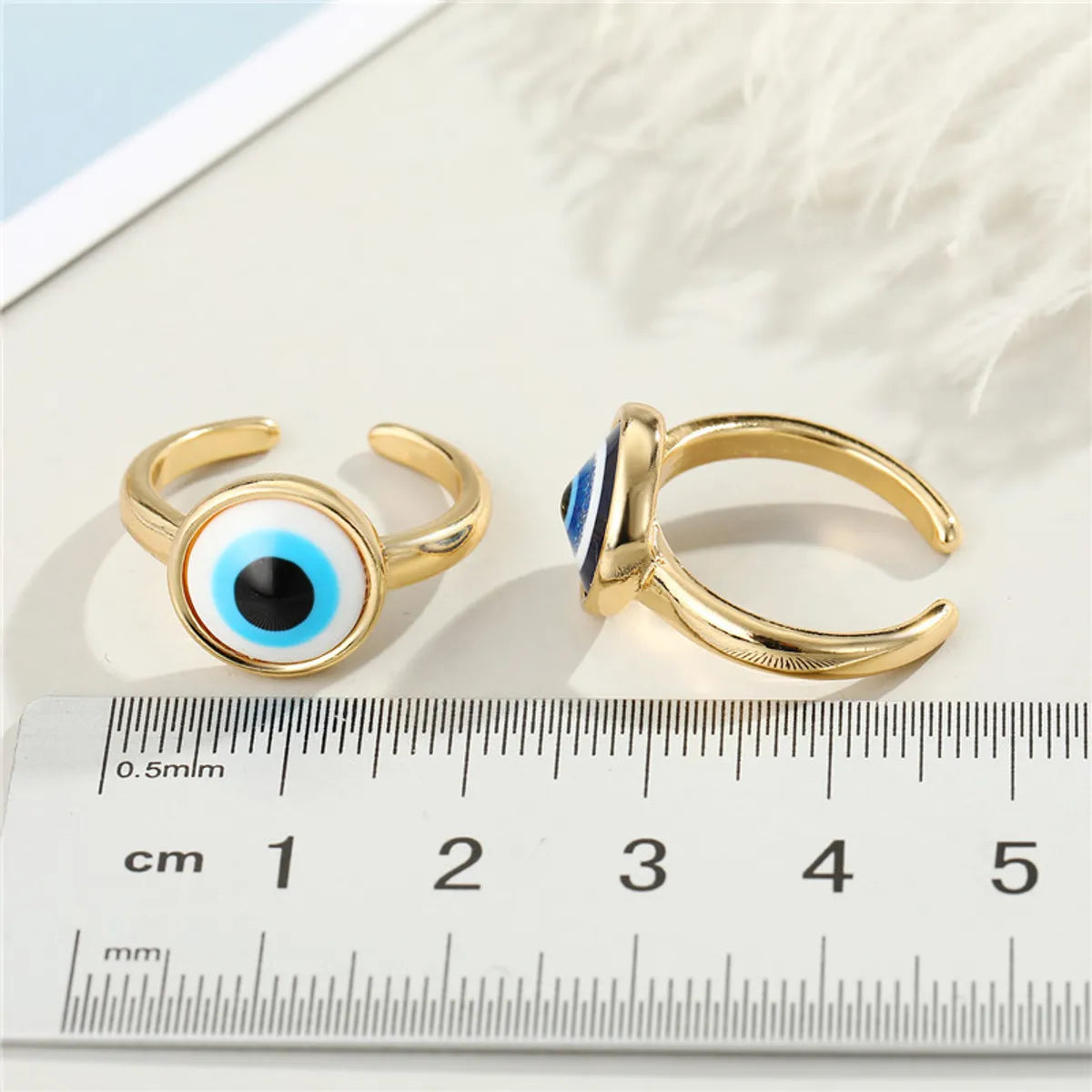 Resin Simple Blue Eye Ring