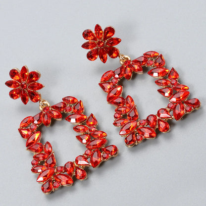 Retro Alloy Diamond Earrings Wholesale