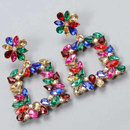 Retro Alloy Diamond Earrings Wholesale