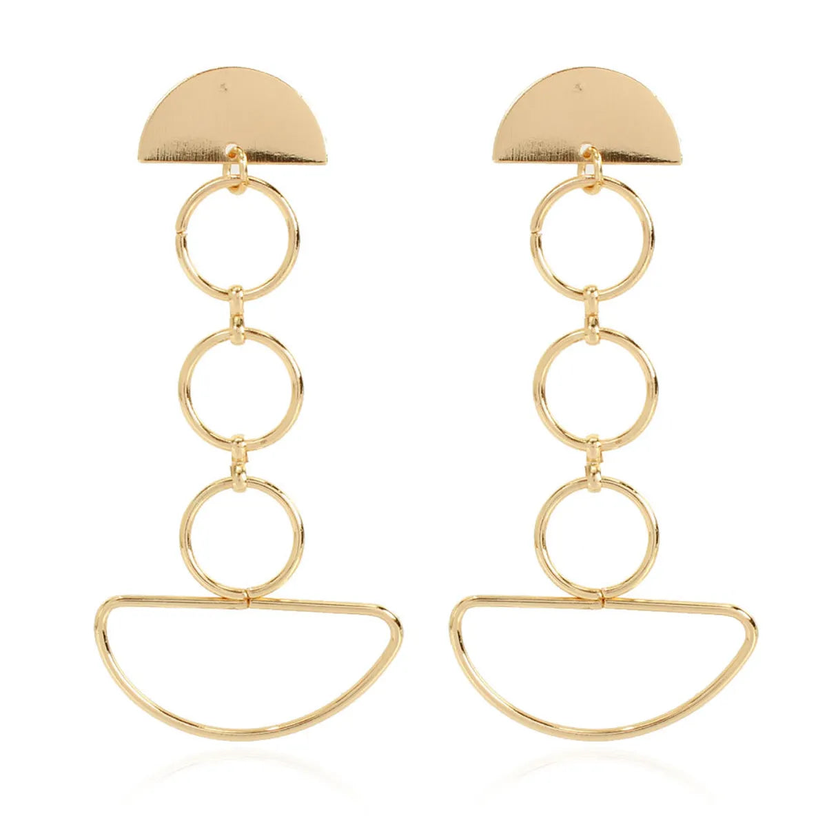 Retro Alloy Geometric Ring Long Earrings