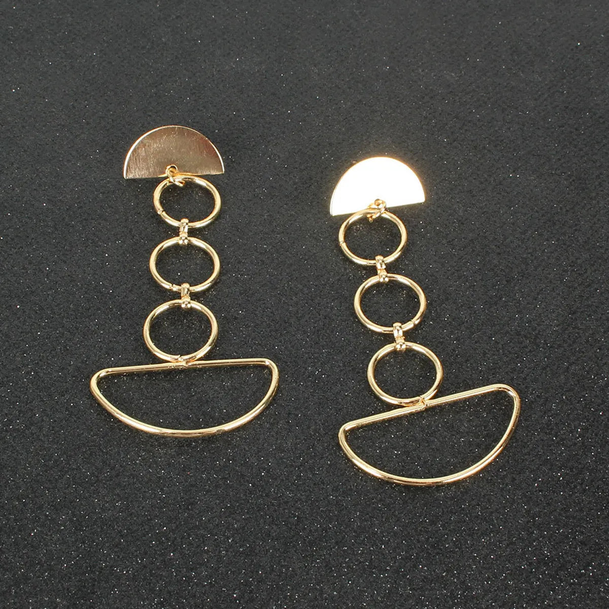 Retro Alloy Geometric Ring Long Earrings