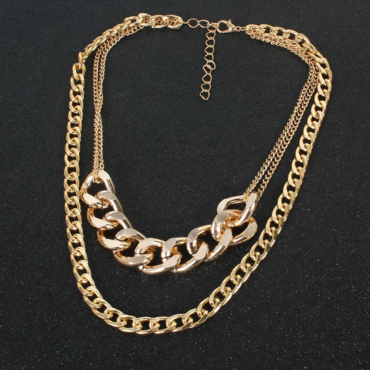 Retro Alloy Thick Chain Double Layer Necklace