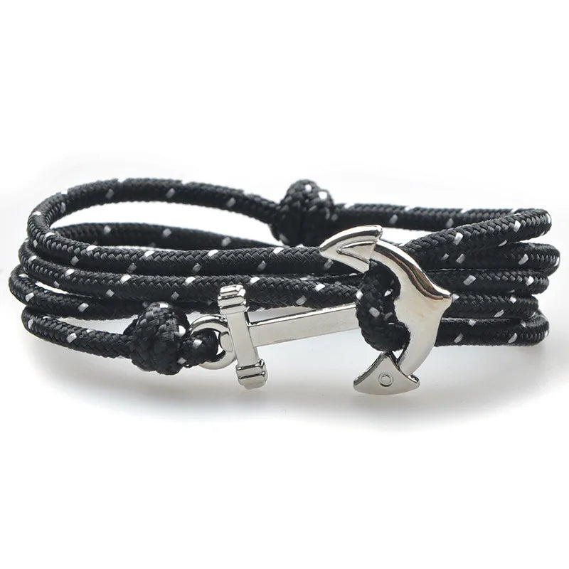 Retro Anchor Alloy Rope Wholesale Bracelets