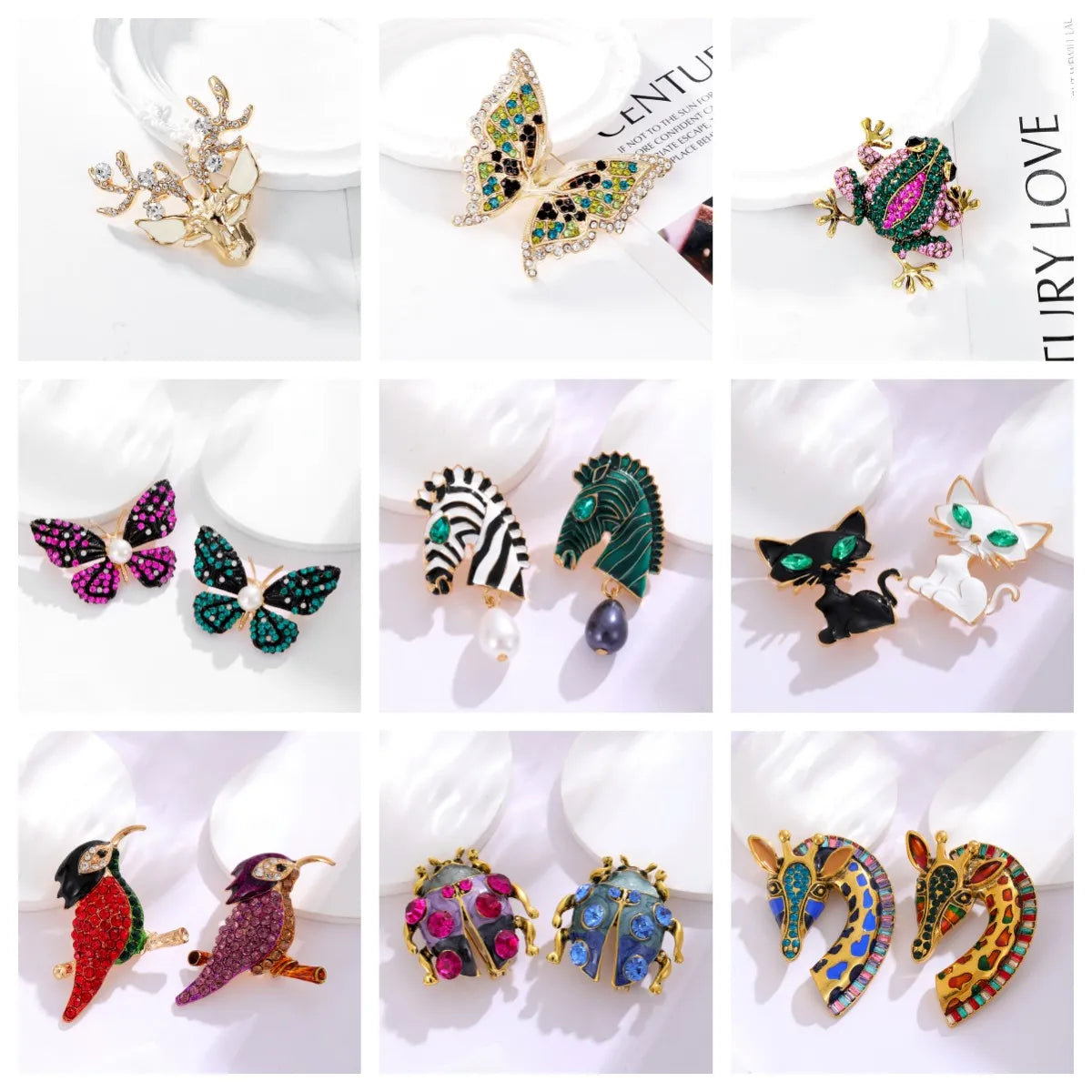 Retro Animal Alloy Inlay Rhinestones Women'S Corsage Brooches