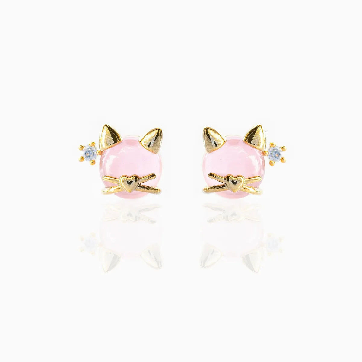 Fashion Animal Brass Artificial Gemstones Earrings Ear Studs