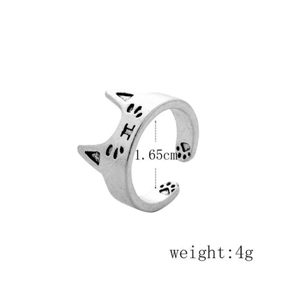 Retro Animal Heart Shape Snake Alloy Plating Rings 1 Piece