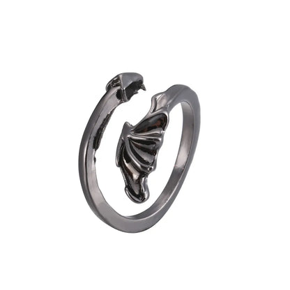 Retro Animal Heart Shape Snake Alloy Plating Rings 1 Piece