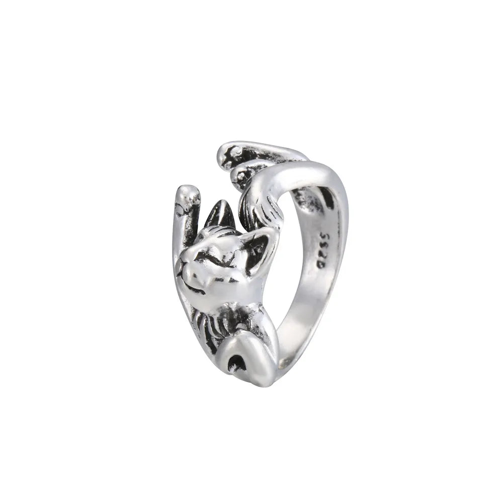 Retro Animal Heart Shape Snake Alloy Plating Rings 1 Piece