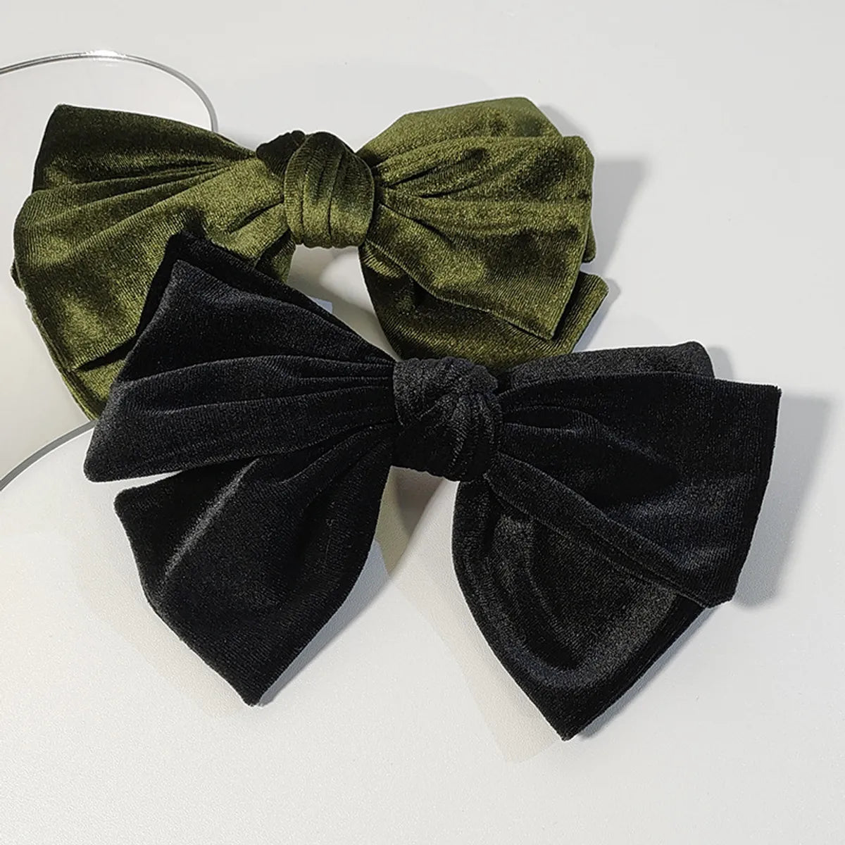 Retro Back Head Spring Clip Top Clip Fashionable Bow Velvet Headdress