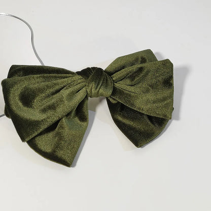 Retro Back Head Spring Clip Top Clip Fashionable Bow Velvet Headdress