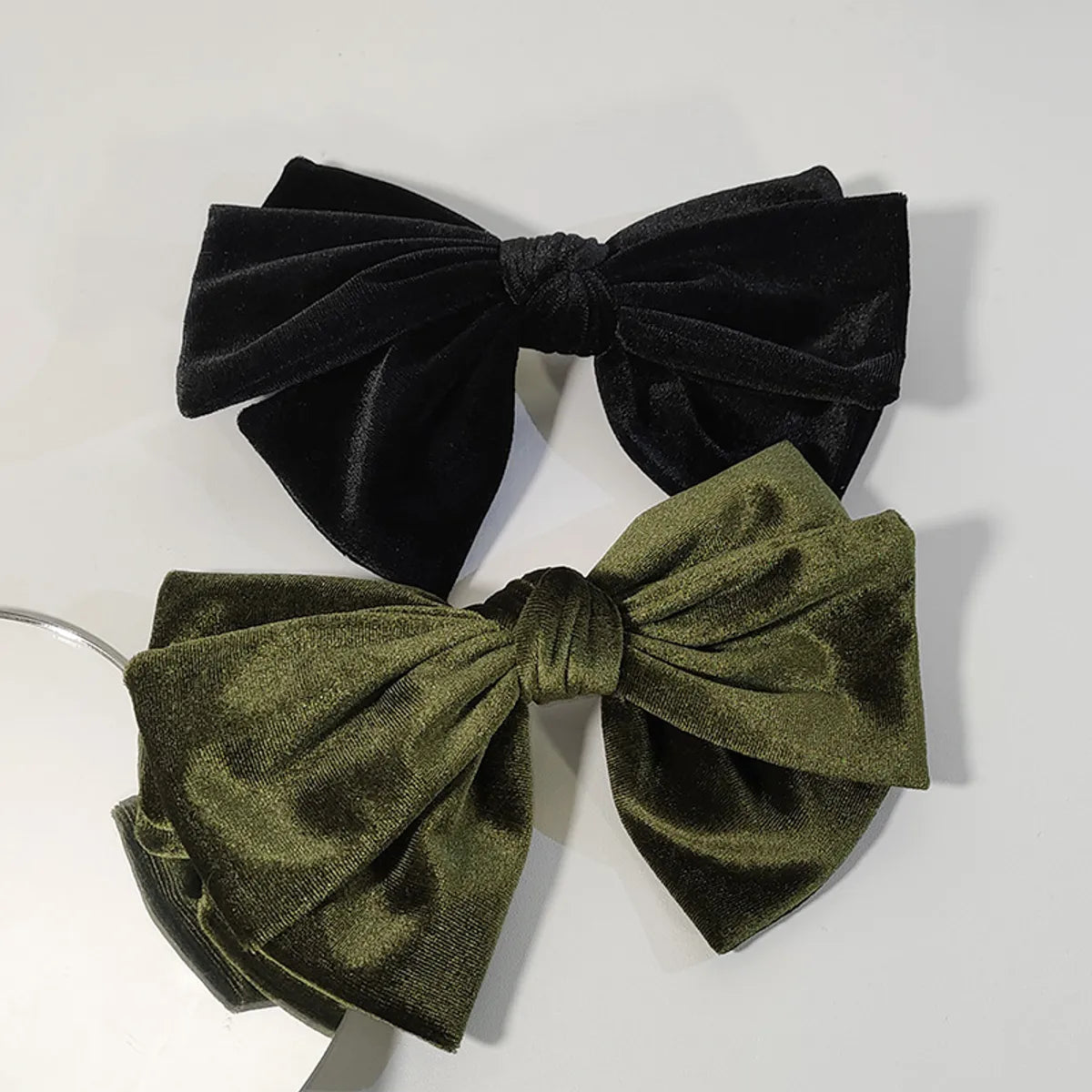 Retro Back Head Spring Clip Top Clip Fashionable Bow Velvet Headdress