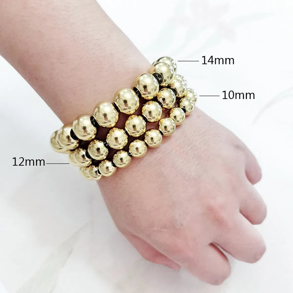 Retro Ball Solid Color Stainless Steel Bracelets In Bulk