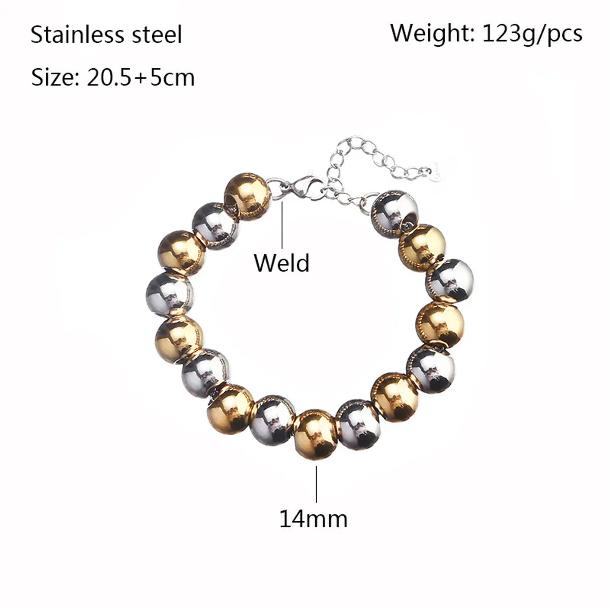 Retro Ball Stainless Steel Plating Men'S Bracelets