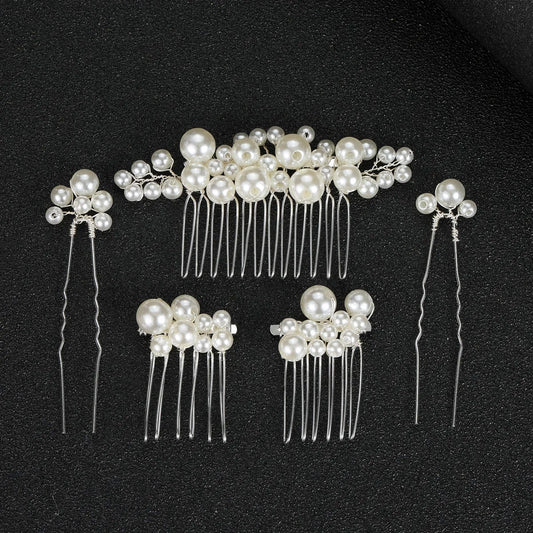 Retro Baroque Pearl Hair Fork Bridal Hairpin Hair Accessories Set