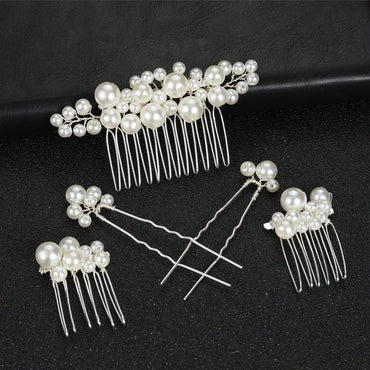 Retro Baroque Pearl Hair Fork Bridal Hairpin Hair Accessories Set