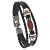 Retro Baseball Basketball Football Pu Leather Alloy Braid Men'S Bracelets