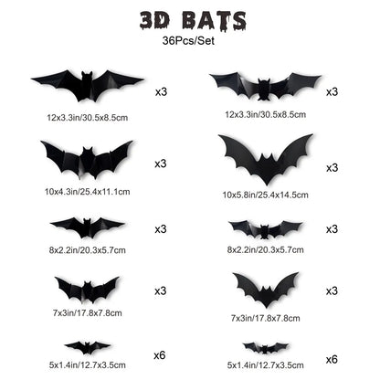 Retro Bat Pvc Wall Sticker