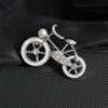 Retro Bicycle Zinc Alloy Plating Inlay Rhinestones Pearl Unisex Brooches