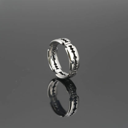 Retro Blade Titanium Steel Polishing Unisex Rings