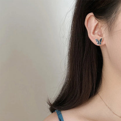 Retro Blue Earrings New Fashion Geometric Alloy Earrings Wholesale