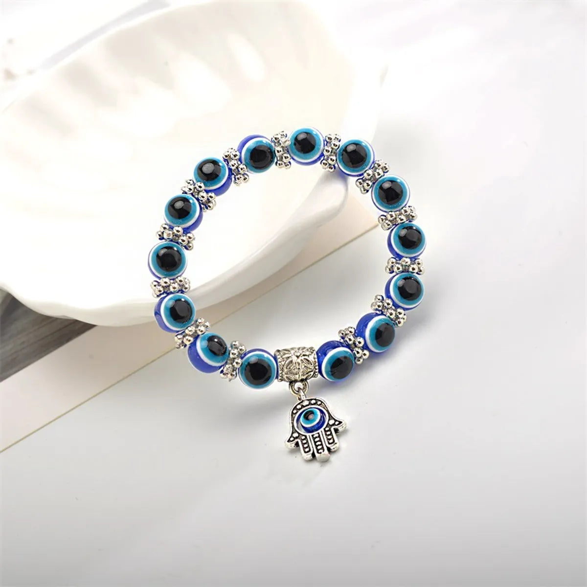 Retro Blue Eye Bead Fatima  Fashion Evil Eye Bracelet Wholesale