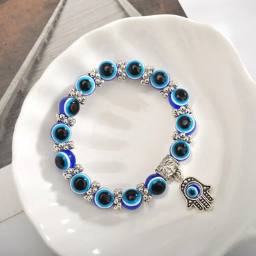 Retro Blue Eye Bead Fatima  Fashion Evil Eye Bracelet Wholesale