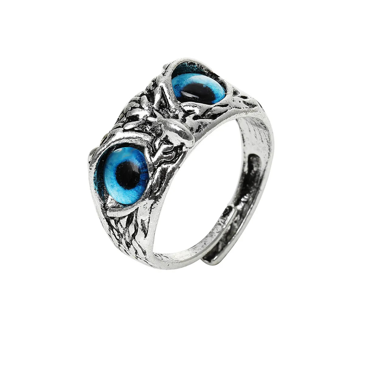 Retro Blue Eyed Owl Open Ring Wholesale