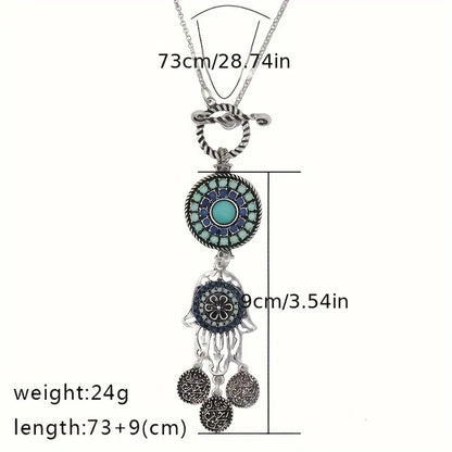 Retro Bohemian Geometric Alloy Plating Women's Sweater Chain Long Necklace